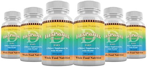 Daily Health, Flexprotex D 884mg Joint Muscle Support 120 Capsules Natural Herbal Turmeric Chondroitin Glucosamine Yucca Boswellia Hyaluronic Acid Ashwagandha D3 Magnesium (1 Month Supply)