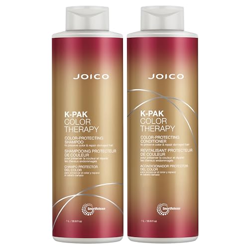 Joico K-PAK Color Therapy Color-Protecting Shampoo & Conditioner Set | For Color-Treated Hair | Boost Shine | Improve Elasticity | Repair Breakage | Rebuild Damaged Hair | With Keratin & Argan Oil