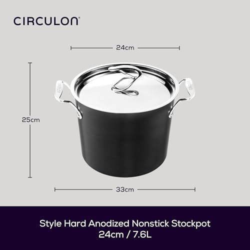 Circulon Style Hard Anodised Sauteuse, 24cm/2.8L
