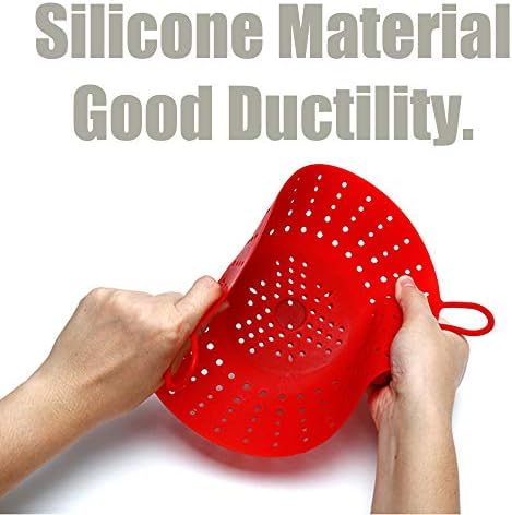 Silicone Vegetable and Food Steamer Basket,Good Grips Silicone Steamer for Instant Pot-8.5 in,Red