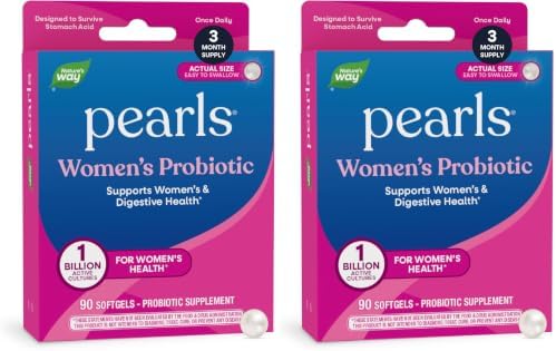 Nature's Way Women's Probiotic Pearls, Supports Vaginal Health*, 30 ct | Supports Vaginal & Digestive Health*, 1 Billion Live Cultures, Protects Against Occasional Bloating & Constipation*, Softgels
