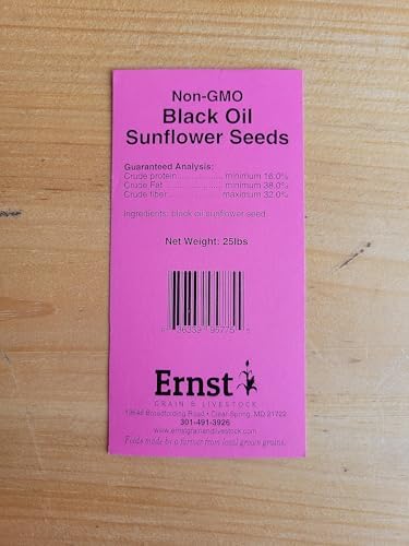 Ernst Grain & Livestock Black Oil Sunflower Seeds - Birdseed for Outside Feeders Wild Bird Food - Ideal Bird Seed for Cardinals