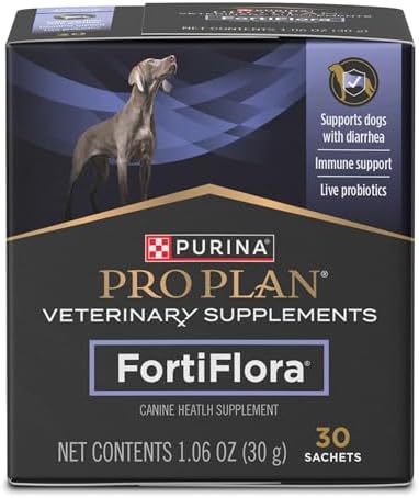 Purina Pro Plan Veterinary Supplements FortiFlora Probiotic Powder for Dogs, Daily Support for Digestive and Immune Health and Occasional Diarrhea