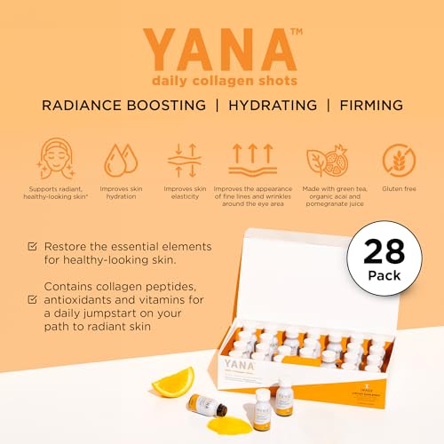 IMAGE Skincare, YANA Liquid Collagen Shots, 28 Daily Shots | 2500 mg Hydrolyzed Bovine Collagen Peptide Supplement with Biotin, Natural Citrus Flavor