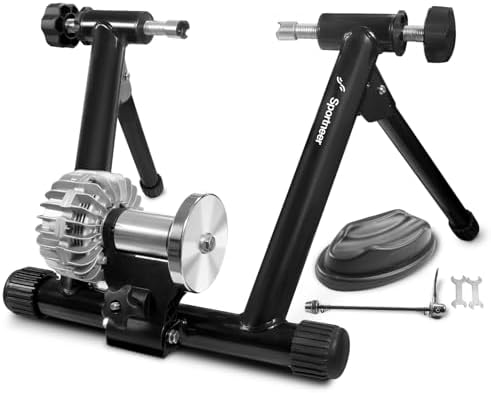 Sportneer Bike Trainer - Fluid Stationary Bike Stand for 26-29" & 700C Wheels - Auto Resistance Control Bike Trainer Stand for Indoor Riding with