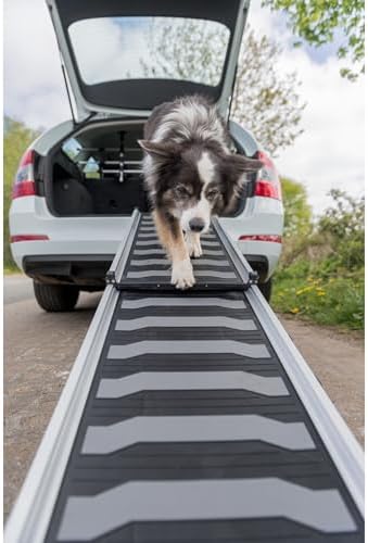 Trixie Folding Pet Ramp, Black | Folding Dog Ramp with High Traction Surface, Ideal for Cars and SUVs, Foldable, Easy to Store and Clean