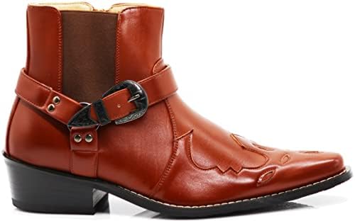 Enzo Romeo WT11 Men's Western Cowboy Motorcycle Ankle Boots