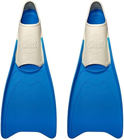Flow Premium Rubber Long Fins for Swim and Lap Training - Youth Sizes for Kids, Young Men, and Women