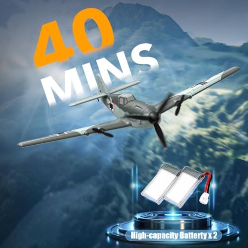volantexrc RC Plane, 3 Channel Remote Control Plane for Beginners & Adults | Spitfire Fighter RTF, 6-Axis Gyro, 2.4GHz Radio Controlled Aircraft, Easy to Fly