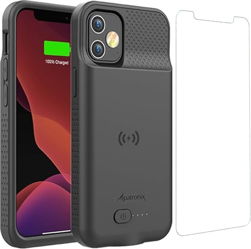Alpatronix Battery Case for iPhone 12 Mini and iPhone13 Mini (5.4 inch), Slim Portable Protective Extended Charger Cover with Wireless Charging