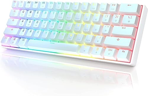 HK GAMING GK61 Mechanical Gaming Keyboard - 61 Keys Multi Color RGB Illuminated LED Backlit Wired Programmable for PC/Mac Gamer (Gateron Optical Brown