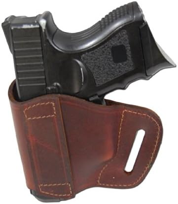 Barsony New Burgundy Leather Yaqui Style Gun OWB Holster for Compact Sub-Compact 9mm 40 45