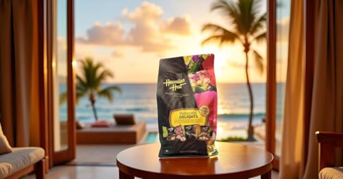 Hawaiian Host Paradise Collection - Paradise Delights Assorted Chocolate Macadamia Nuts - 47 Oz Bag