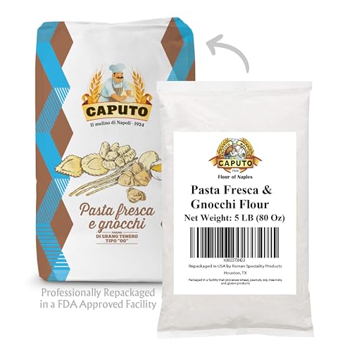 00 Antimo Caputo Pasta & Gnocchi Flour 5 Lb Repack- Italian Double Zero Grain Type - Extracted Wheat Blend - All Natural for Pasta Fresca Dough (5LB