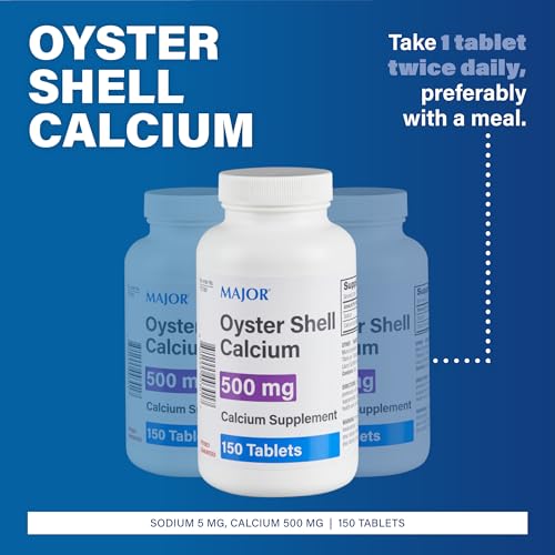 Major Oyster Shell Calcium 500 mg - Calcium Supplement - 150 Tablets (1 Pack)