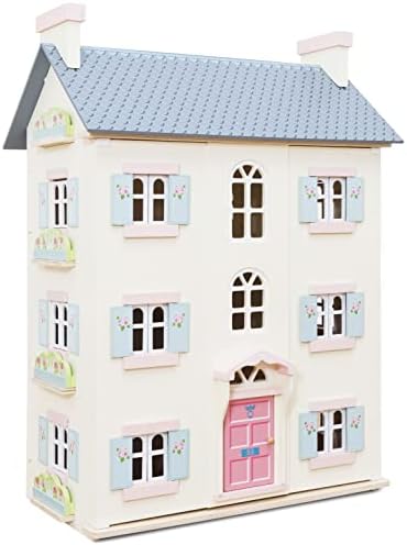 Le Toy Van - Gorgeous Cherry Tree Hall Large 4 Storey Wooden Doll House Play Set For Girls or Boys | Great As A Gift | Suitable for Ages 3+