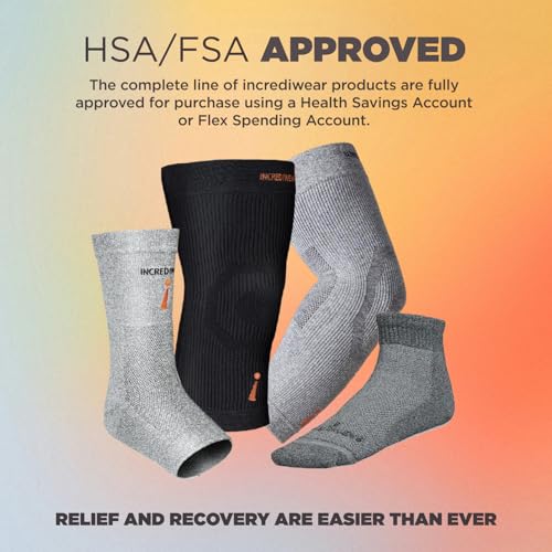 Incrediwear Leg Sleeve – Infrared Full Leg Sleeves for Women and Men Supporting Pain Relief, Swelling, Muscle Recovery, Post-Op, Lymphedema, ACL Recovery (Charcoal, X-Large)