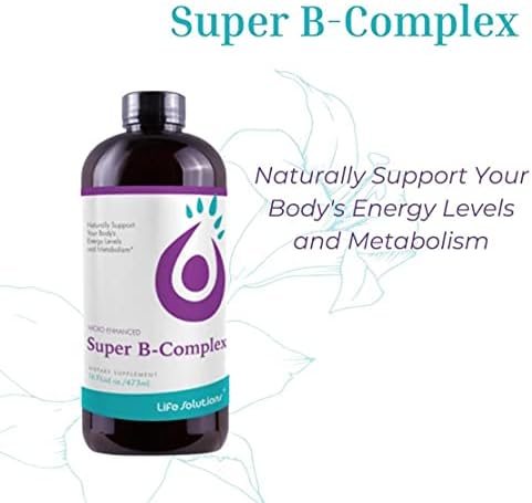 Life Solutions - Liquid Super B-Complex - 16 Oz. Naturally Support Your Body's Energy Levels and Metabolism