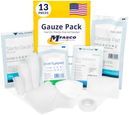 MFASCO Antiseptic Wound Care Travel Pack | 39 Piece First Aid Kit Refill | BZK, Antiseptic Wipes, Sting Relief, Wound Ointment | Essential First Aid Supplies | Refill Personal First Aid Kits
