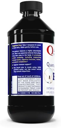 Quantum Nutrition Labs Liquid Zinc Supplement Drops - Zinc Sulfate Tincture for Adults, 25mg per Serving
