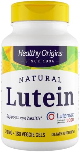Healthy Origins Lutein Lutemax 2020 20 mg & Zeaxanthin, 180 Gels