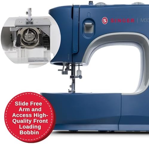 SINGER® M3330 Navy Blue Sewing Machine with Accessories, beginner-friendly