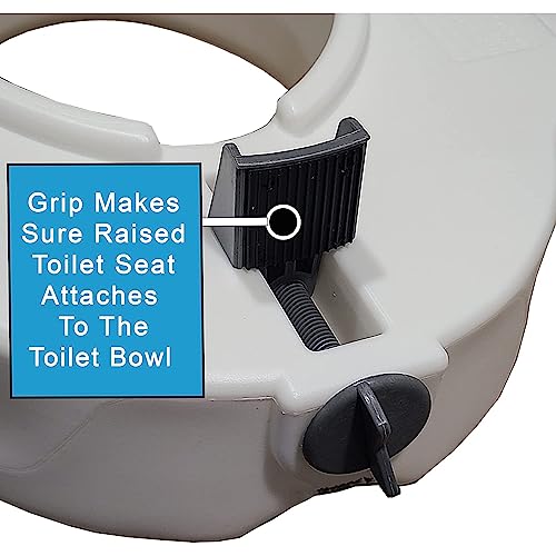 ProBasics Raised Toilet Seat For Seniors With Safety Lock, Round or Elongated Toilets, Secure Locking Mechanism, 4.5" Height, Hygienic Cutout