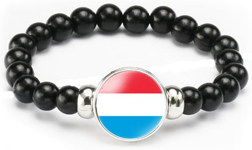 vmcoatdu National Flag Bracelet Elastic Rope Beaded Bracelet Support Your Country Travel Souvenir Gifts for Men Women