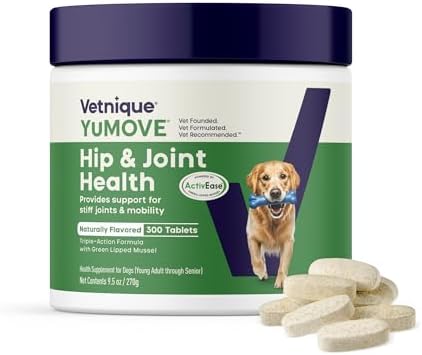 YuMOVE Dog Hip & Joint Supplement, Regular Strength 60 Chewable Tablets | ActivEase Green Lipped Mussel, Glucosamine for Dogs, Hyaluronic Acid & Omega 3 Joint Supplement, NASC Certified