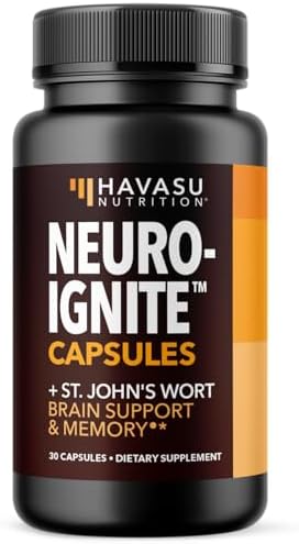 NeuroIGNITE Nootropic Brain Supplement for Memory and Focus, 30 Count | Vegan, Non-GMO Nootropic with Bacopa, Ginkgo Biloba, St. John's Wort for Cognitive Health and Mental Clarity, 30 Servings