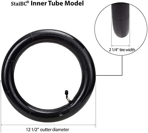 1-Pack 12.5" Scooter Inner Tube 12 1/2 x 2 1/4 Angled Valve Stem 12.5" x 2.25" Tube Compatible with 12.5X1.75 12.5 X 1.95 12.5 X 2.125 12.5 x 2.25