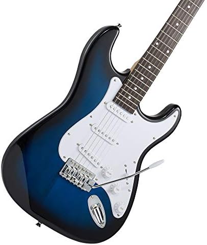 Ashthorpe 39-Inch Electric Guitar (Blue-Black), Full-Size Guitar Kit with Padded Gig Bag, Tremolo Bar, Strap, Strings, Cable, Cloth, Picks