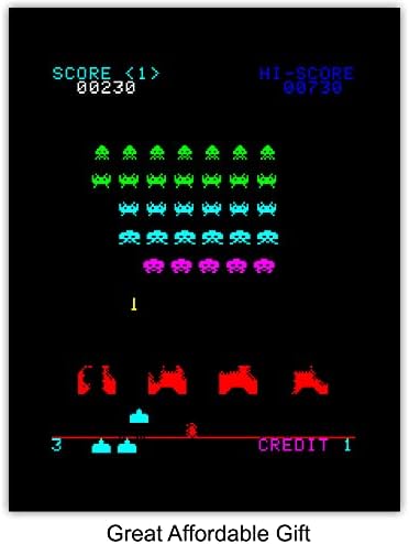 Classic Arcade Games Wall Art Prints - Arcade Decor - 8x10 Set for Man Cave, Den, Family Room, Bar, Bedroom - Gift for Gamers, Video Game, Pacman