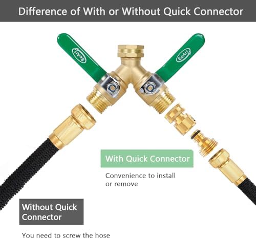 BoArt Garden Hose Quick Connector Set, Solid Brass 3/4 Inch Water Fitings Thread Easy Connect No-Leak Male Female 6 Sets