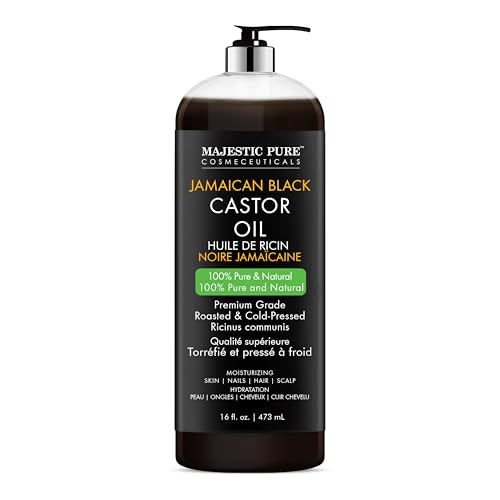 Majestic Pure Jamaican Black Castor Oil, 100% Natural Oil - 16 Fl Oz