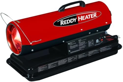 Reddy Heater 50, 000 BTU Forced Air Kerosene Heater, Diesel - RFA50-V3 | Contractor Grade for Construction & Garage, 5 Gallon Tank, 14 hr Run Time