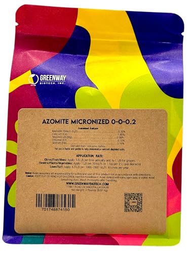 Greenway Biotech, Inc. Azomite Rock Dust Volcanic Ash Organic Fertilizer with Micronutrient & Trace Minerals- Natural Mineral Soluble Plant Fertilizers for Enhances & Increases Crop Yield (1 Pound)