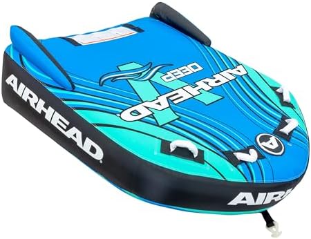 Airhead G-Force Towable Tube for Boating, 1-4 Rider Inflatable Boat Tube for Water Tubing, Heavy Duty Full Nylon Cover, Stabilizer Fins with Neoprene Knuckle Guards, Speed Safety Valve