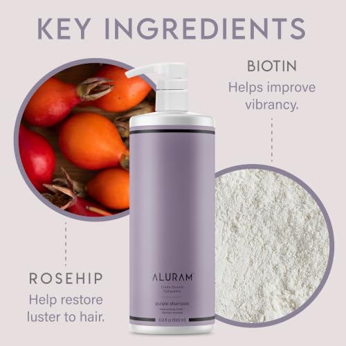 ALURAM Coconut Water Purple Shampoo for Women, Boosts Brightness, Banishes Brass, for All Hair Types
