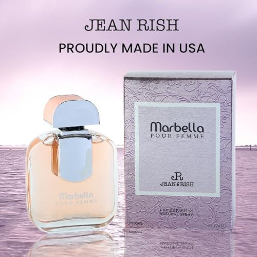 Marbella Perfume for Women Eau De Parfum, Long-Lasting Luxury Fragrance, Made In USA - Pear, Jasmine, Vanilla, Iris, Patchouli Scent - 100ml / 3.4 oz