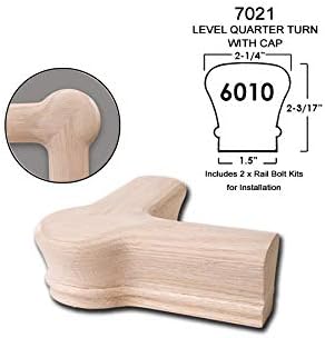 Red Oak 6010-8E 2-1/4 inch Width x 2-3/8 inch Tall Traditional Style Straight Wood Handrail for Stair Remodeling 8 feet Long