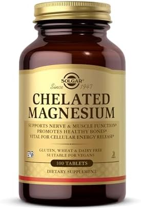 Solgar Chelated Magnesium, 250 Tablets - Supports Nerve & Muscle Function - Promotes Healthy Bones - Vital for Cellular Energy Release - Non-GMO, Vegan, Gluten Free, Dairy Free - 62 Servings