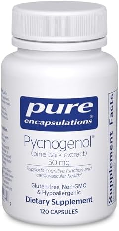 Pure Encapsulations Pycnogenol (Pine Bark Extract) 50 mg | Hypoallergenic Supplement to Support Cognitive Function and Cardiovascular Health* | 60 Capsules | 50 mg, Hypoallergenic Supplement to Support Cognitive Function and Cardiovascular Health*
