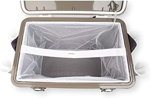 Engel 30qt Live Bait Cooler Box with 2nd Gen 2-Speed Portable Aerator Pump and 4 x Fishing Rod Holder Attachments. Fishing Bait Station and Minnow