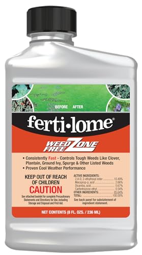 Fertilome (10524) Weed Free Zone Broadleaf Weed Killer Concentrate, 16 oz | Triclopyr + Clopyralid formula - Kills 80+ tough broadleaf weeds in cool & warm turfgrass - Home lawn owners