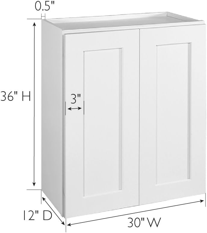 Design House Brookings Kitchen Wall Cabinet, 24", White | Adjustable Shelves, Adjustable Hinges, Wall Mount, Contemporary/Modern, Wood, Kitchen, 561571