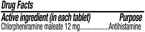 Chlorpheniramine Maleate Extended Release, 12 Mg , 60 Tablets