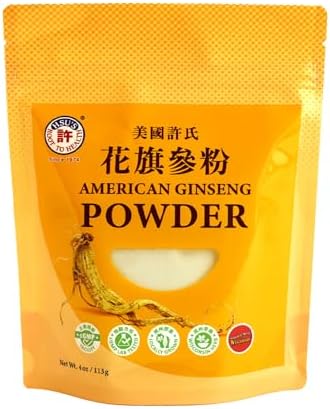 Hsu's SKU 1174 | American Ginseng Powder | Cultivated Ginseng from Marathon County, Wisconsin | 许氏花旗参粉 | 4oz Bag, 西洋参