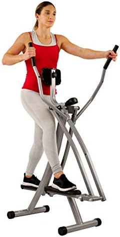 Sunny Health & Fitness Smart Air Walk Elliptical Glider Sprinter Trainer | 30" Stride, Low-Impact, Quiet Operation, Foldable and Compact Design, Digital Monitor, SunnyFit App Connectivity
