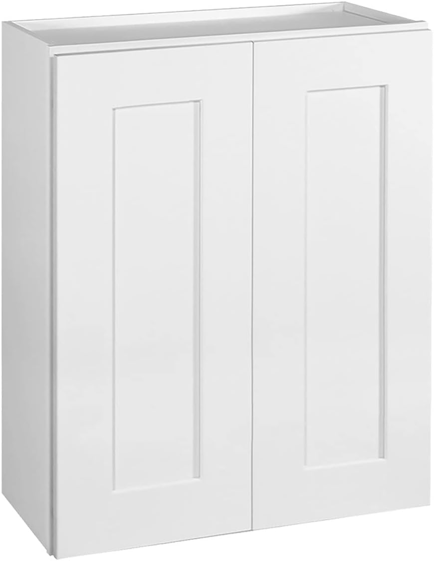 Design House Brookings Kitchen Wall Cabinet, 24", White | Adjustable Shelves, Adjustable Hinges, Wall Mount, Contemporary/Modern, Wood, Kitchen, 561571